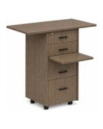 Zipp Caddy mobile teaching station - Rectangle Top - Natural Walnut