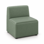 Modular Backrest Lounge in sage vinyl, 700 mm wide with 700 mm overall height
