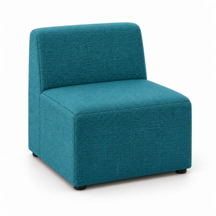 Modular Backrest Lounge in teal fabric with a 450 mm seat height